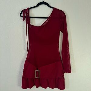 Edikted Red One-Shoulder Bodycon Dress
